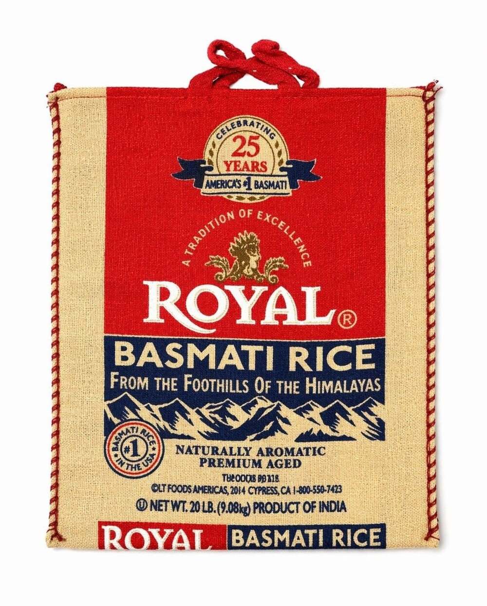 Vintage Royal Basmati Rice Burlap Sack 20lb Advertising Bag ONLY